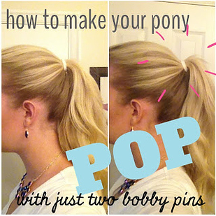 You can make your pony tails pop more by just using two bobby pins