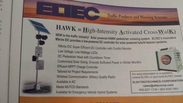 Traffic Products and Warning Systems Hawk HighIntensity Activated Cross Wa New to the traffic industry Solar wa Awk Badastrin system. Eltec's Innova Mikros Elc provides a lowpowered Dc controller for solar powered hybrid beacon system Mikros ElC Super…