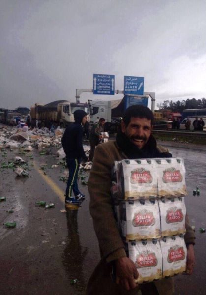 A beer truck crashed in Algeria