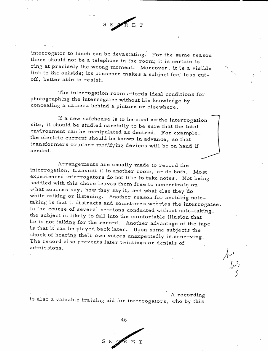 Page from a CIA Counter-intelligence Interrogation manual, July 1963