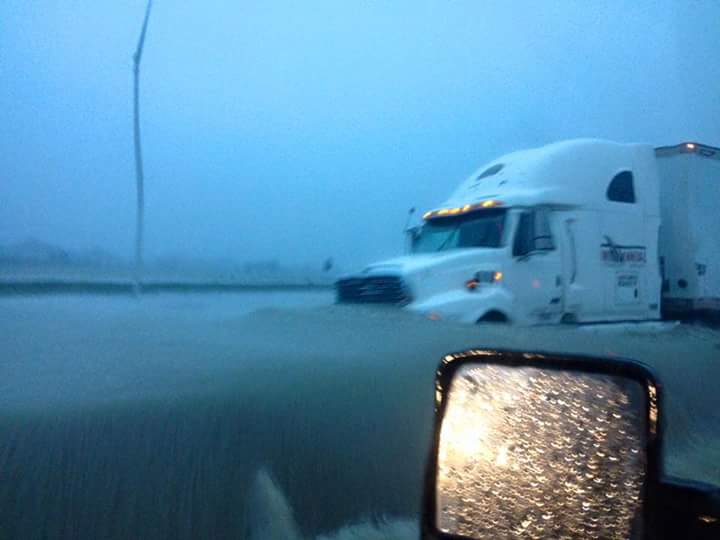 Flooded highway near Austin TX today.
