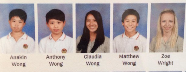 4 wongs make a wright - Anakin Wong Anthony Wong Claudia Wong Matthew Wong Zoe Wright