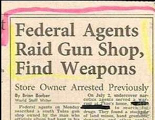 funny newspaper headlines - Federal Agents Raid Gun Shop, Find Weapons Store Owner Arrested Previously Or Brine Barber Votre agente toate