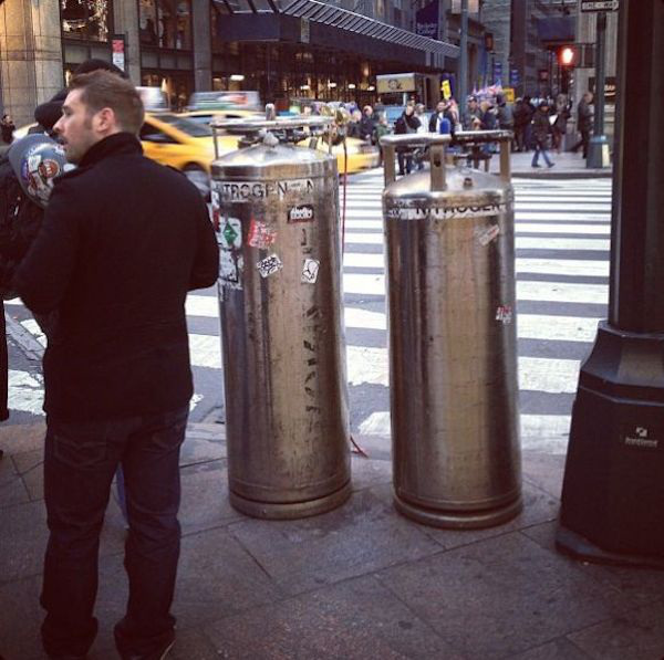 Those metal canisters of nitrogen that you see on the streets are used to keep underground wires dry.