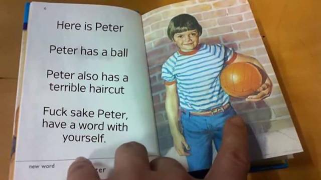 fuck sake peter - Here is Peter Peter has a ball Peter also has a terrible haircut Fuck sake Peter, have a word with yourself. new word
