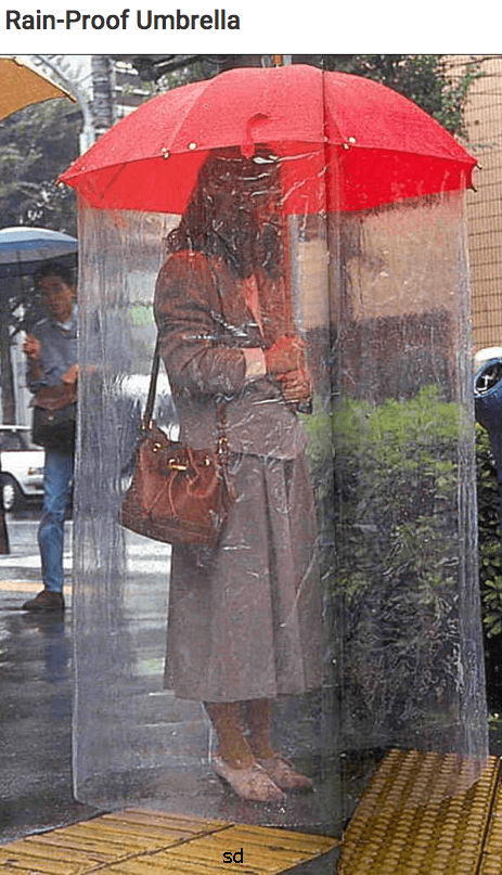 funny chinese inventions - RainProof Umbrella Bilim