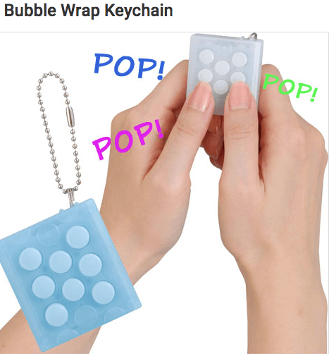 stress buster products - Bubble Wrap Keychain Pop! Pop! Popi