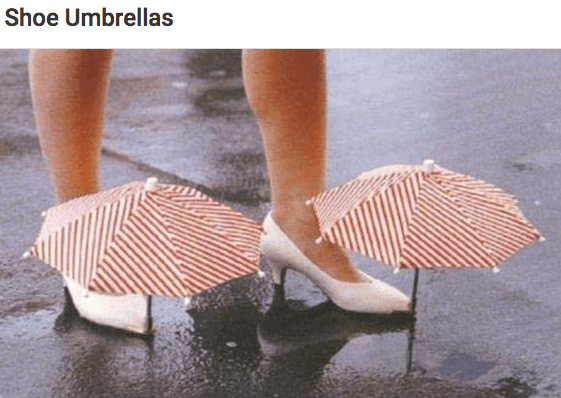 crazy inventions - Shoe Umbrellas