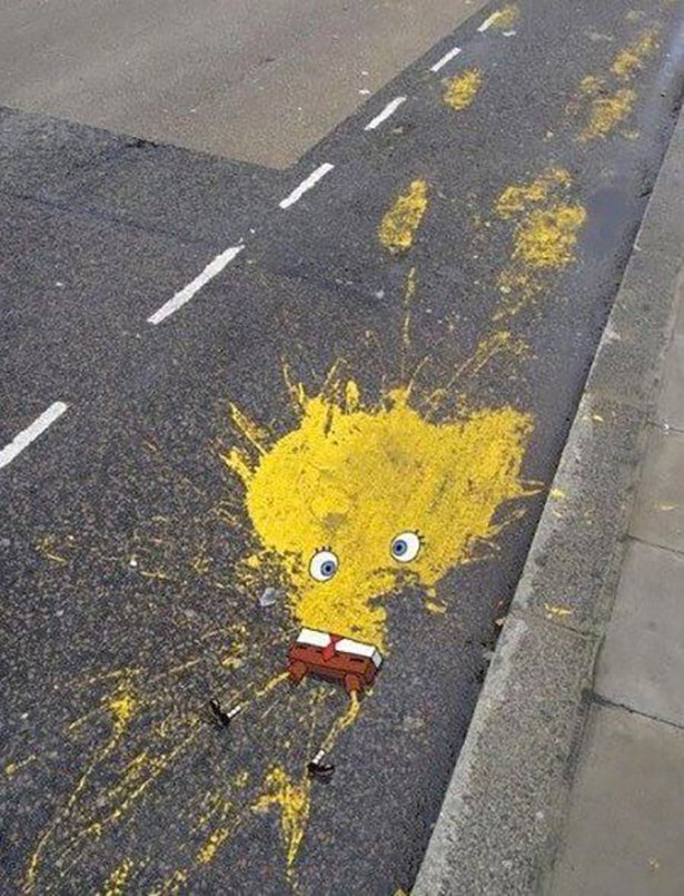 spongebob street art