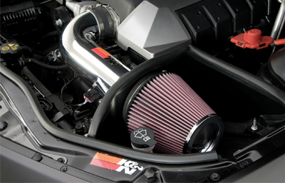 This is what a cold air intake looks like when installed in a car.  It is longer than a short air intake and does not have the scoop of a ram air intake.  You can learn more at AutoAnything.com, an automotive parts and accessories retailer.