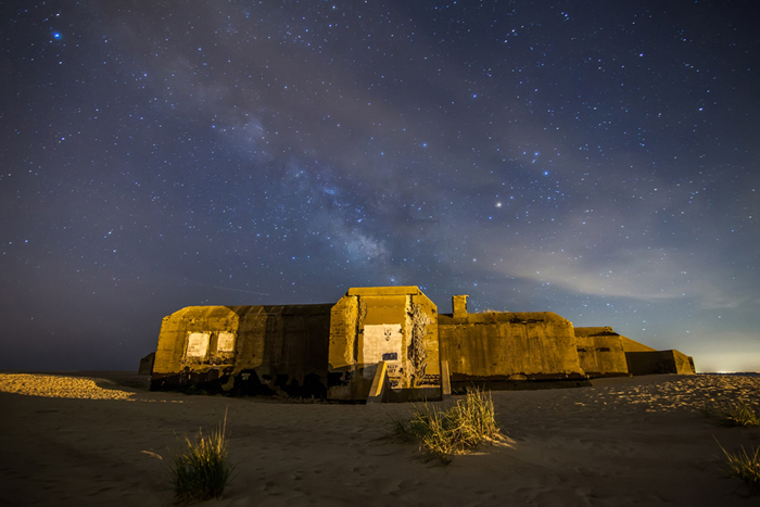 Milkyway rising over a WWII Bunker- Cape May,NJ
