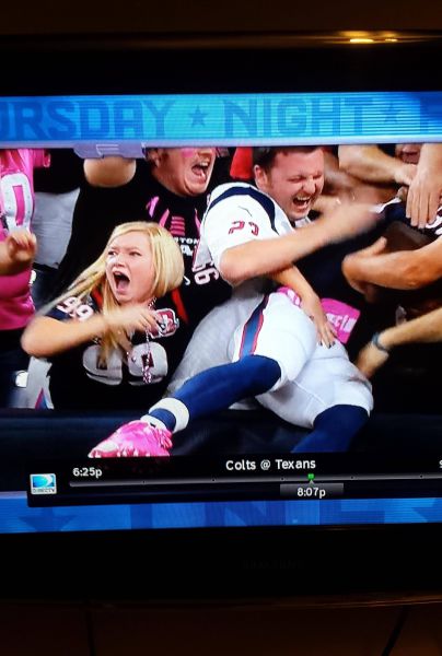 she went a little nuts at the game last night