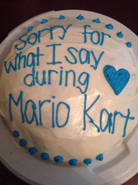 mario kart apology cake - Corry for Bot I say w during Mario Kart
