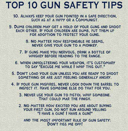 Follow these simple rules for gun safety.