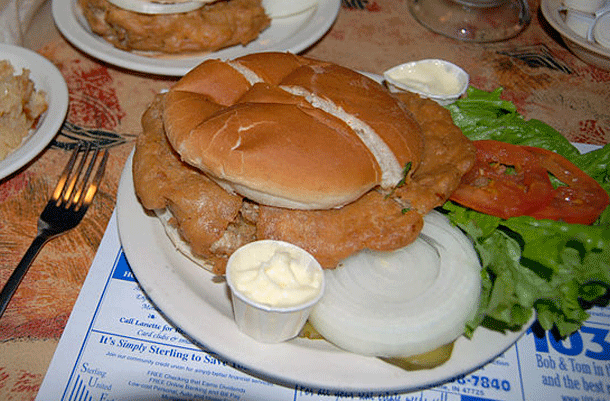 Fried Brain Sandwich: Largely a dish of the past, these used to be popular in the Central United States until mad cow disease became a concern. Although people still eat them, serving brain from a cow that is over 30 months old at slaughter is no longer legal in the United States.