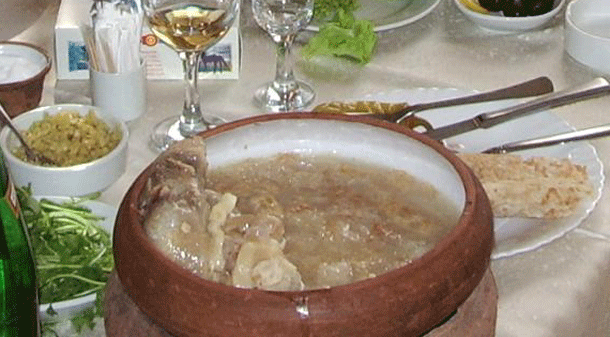 Khash: The Farsi name of this dish literally translates to head and hoof and for good reason, as these are the central ingredients used to prepare it. While the main ingredient is cow feet, the head and stomach also contribute.