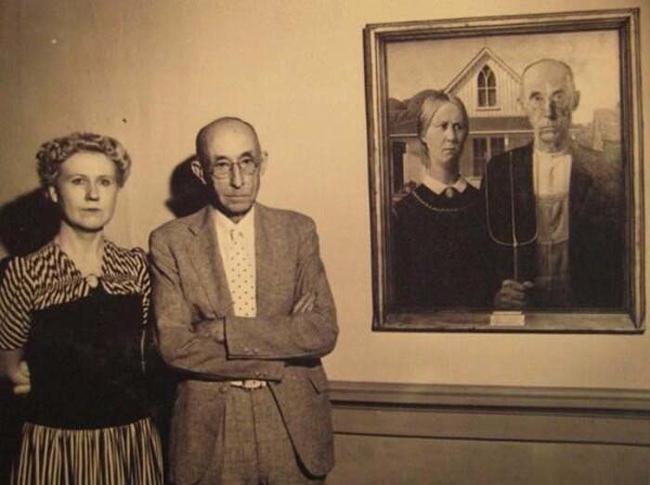 The models of the "American Gothic" painting