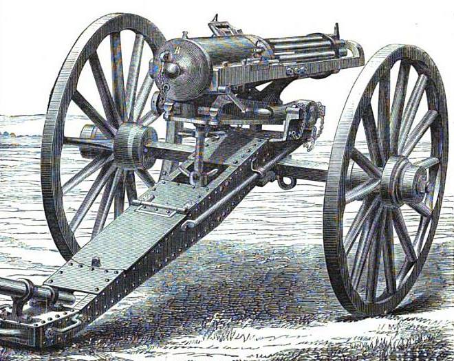 Machine Gun, 1861. Inventor : Richard Gaffing