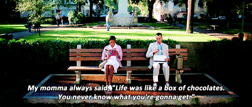 forrest gump gif life is like a box of chocolates - My momma always said, "Life was a box of chocolates. You never know what you're gonna get."