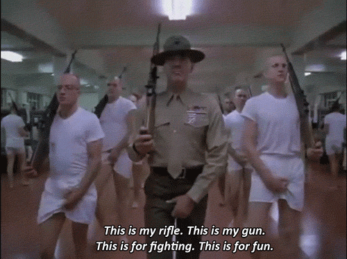 full metal jacket gif - This is my rifle. This is my gun. This is for fighting. This is for fun.