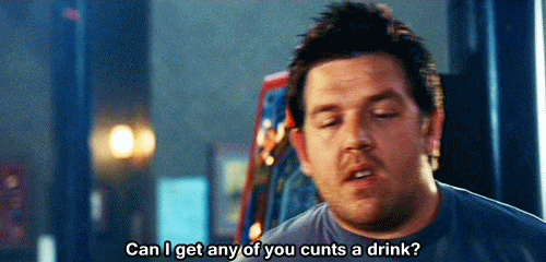 shaun of the dead winchester gif - Can I get any of you cunts a drink?