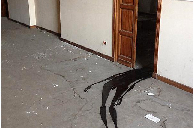 Artist Paints Shadow Ghost