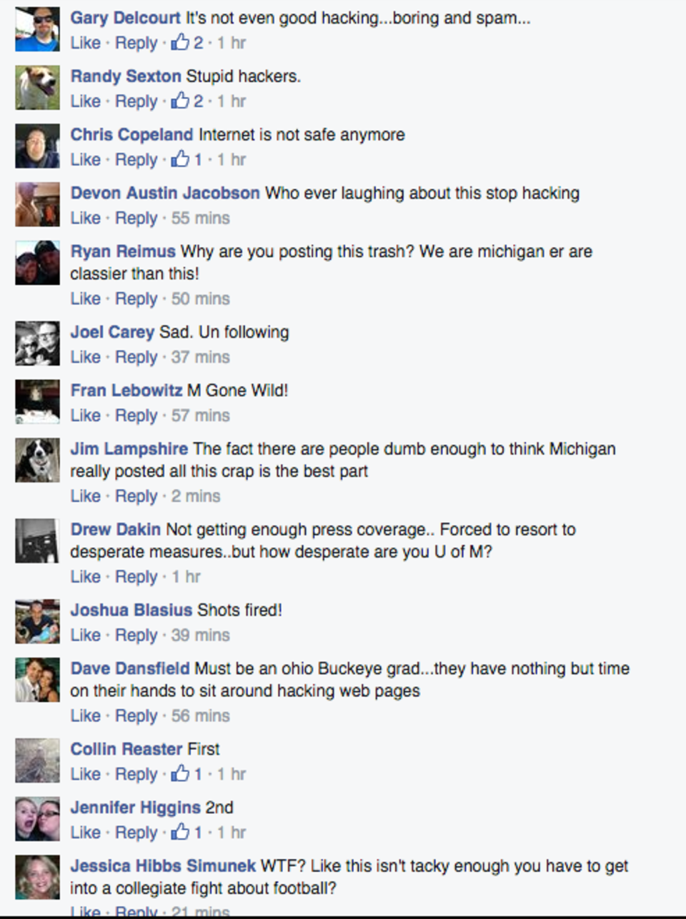 University of Michigan Facebook Pages Get Hacked