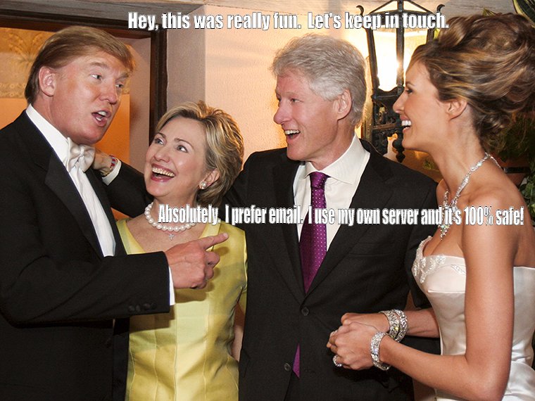 The first meeting of the Trumps and Clintons.