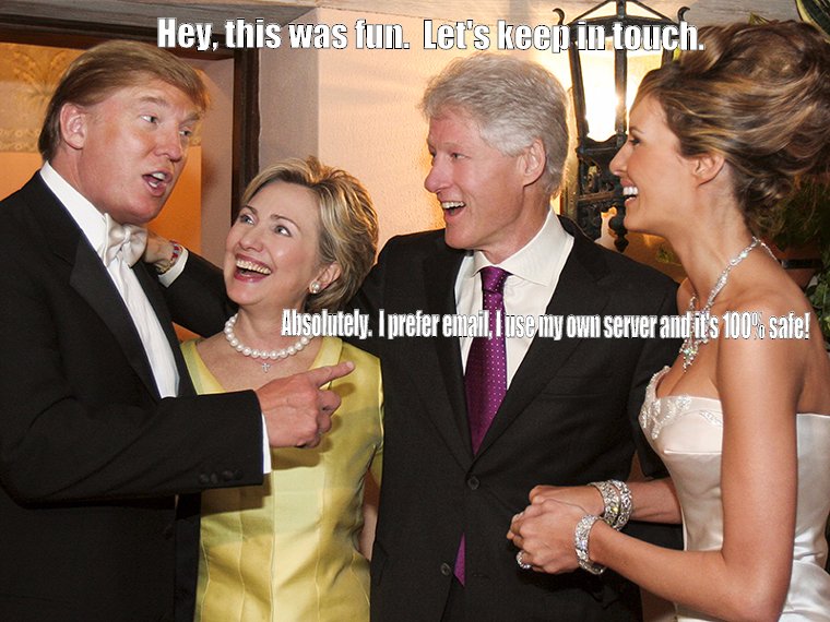 The first meeting of the Trumps and Clintons.