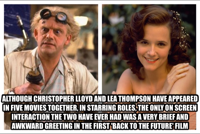 prof back to the future - Although Christopher Lloyd And Lea Thompson Have Appeared In Five Movies Together, In Starring Roles, The Only On Screen Interaction The Two Have Ever Had Was A Very Brief And Awkward Greeting In The First Back To The Future Film