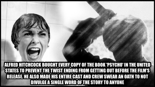 psycho shower scene - Alfred Hitchcock Bought Every Copy Of The Book 'Psycho' In The United States To Prevent The Twist Ending From Getting Out Before The Film'S Release. He Also Made His Entire Cast And Crew Swear An Oath To Not Divulge A Single Word Of 