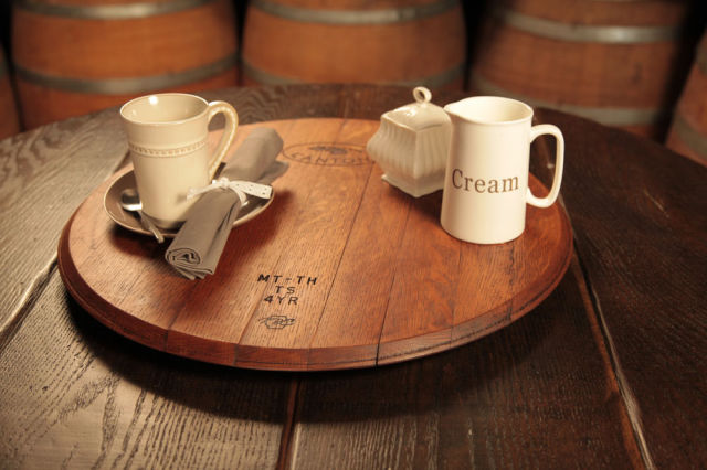 wine barrel creativity coffee cup - Cream
