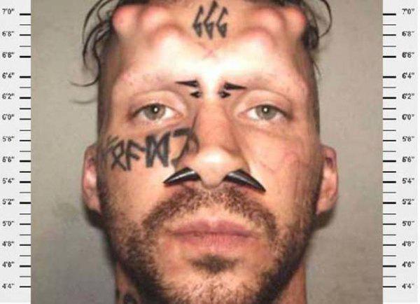 Creepy Face Tattoo Mugshots