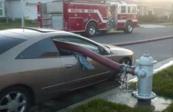 parking in front of a fire hydrant