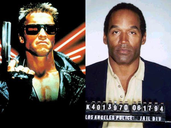 O.J. Simpson was considered for the ‘Terminator’. Producers opted for Arnold because they felt O.J. was too nice to depict a cold blooded killer.