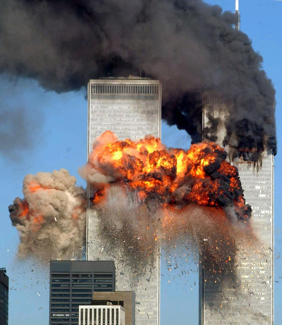 United Airlines Flight 175 crashes into the South Tower on September 11th.