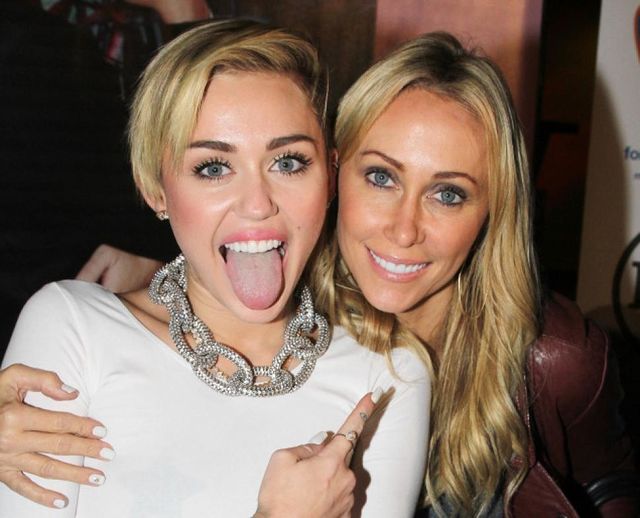 Miley Cyrus and her mom Tish.
