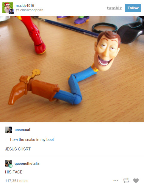 tumblr - am the snake in my boot - maddy4015 cinnamonphan tumblr. unsexual I am the snake in my boot Jesus Chsrt queenofhetalia His Face 117,351 notes