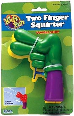inappropriate toys - Two Finger Squirter Doubleshot Warning Chloring Tazard E Cite