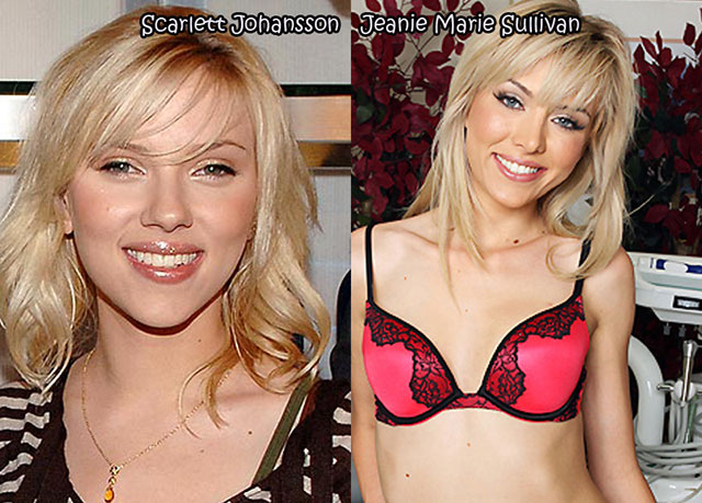celebrity pornstar look alike - Scarlett Johansson Jeanie Marie Sullivan