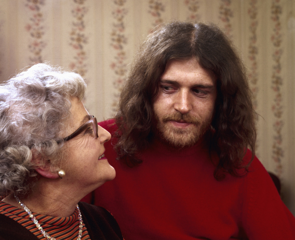 Joe Cocker with his mother, 1970.