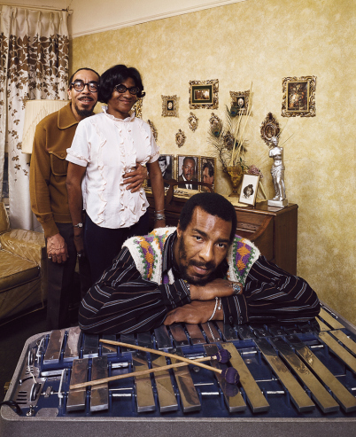 Richie Havens with his parents, Brooklyn in 1970.