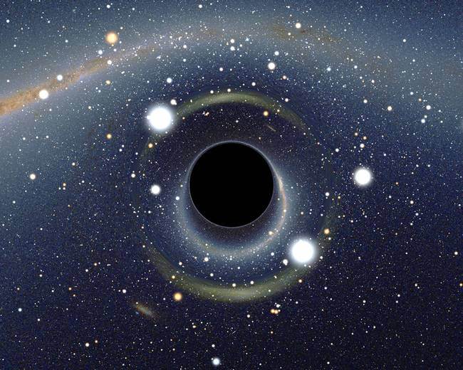 Black holes aren't actually colored black. They look so dark because they emit no visible light.