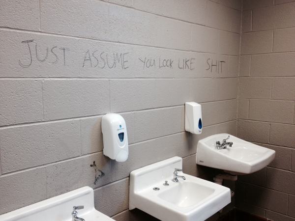 high school bathrooms - Assume You Lock Shit