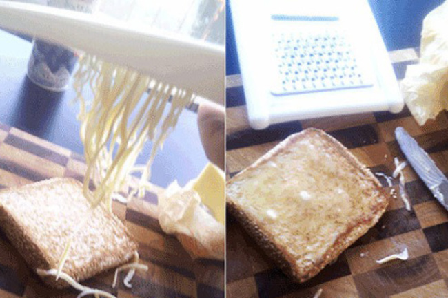 Few things are more frustrating than trying to spread rock-solid butter on warm toast. Shred it on a cheese grater for buttery goodness and zero holes in your bread. http://food-hacks.wonderhowto.com/how-to/spread-cold-hard-butter-without-ripping-your-toast-shreds-0151468/