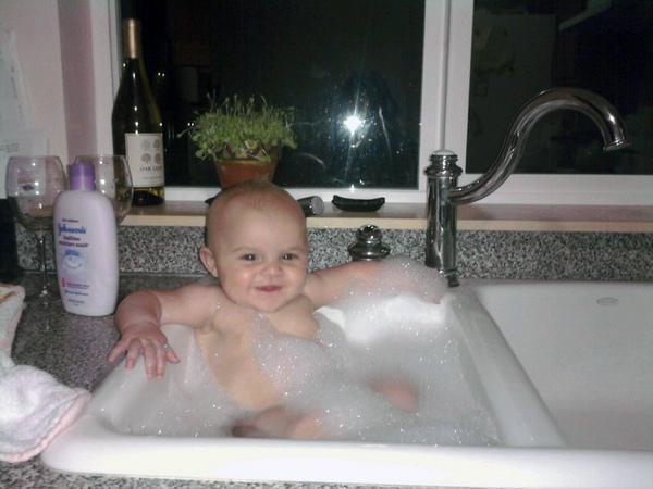 baby in hot tub