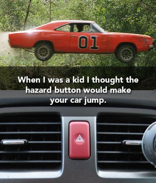 dukes general lee - 01 When I was a kid I thought the hazard button would make your car jump.