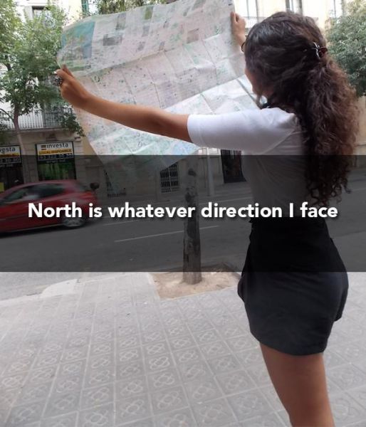 shoulder - North is whatever direction I face