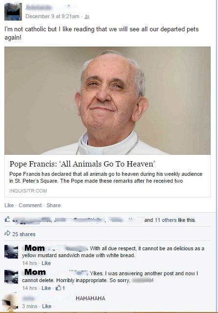 old people on social media - December 9 at am 9 I'm not catholic but I reading that we will see all our departed pets again! Pope Francis 'All Animals Go To Heaven' Pope Francis has declared that all animals go to heaven during his weekly audience in St. 