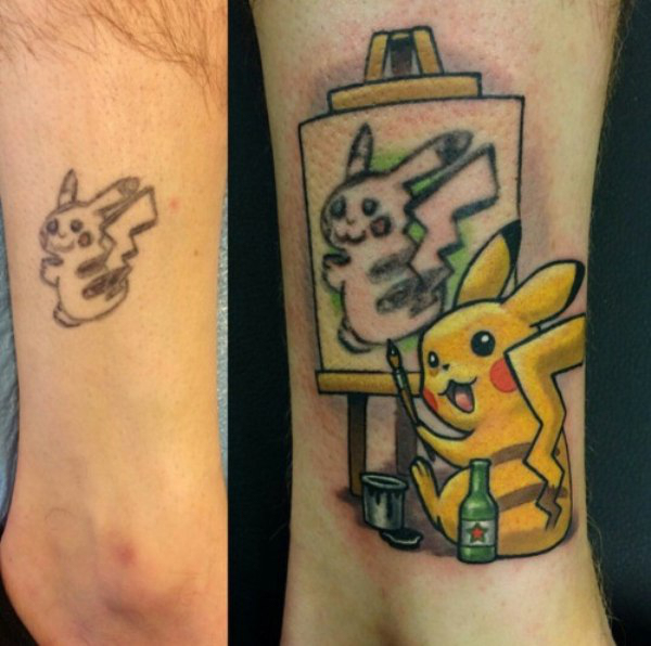 pikachu tattoo cover up